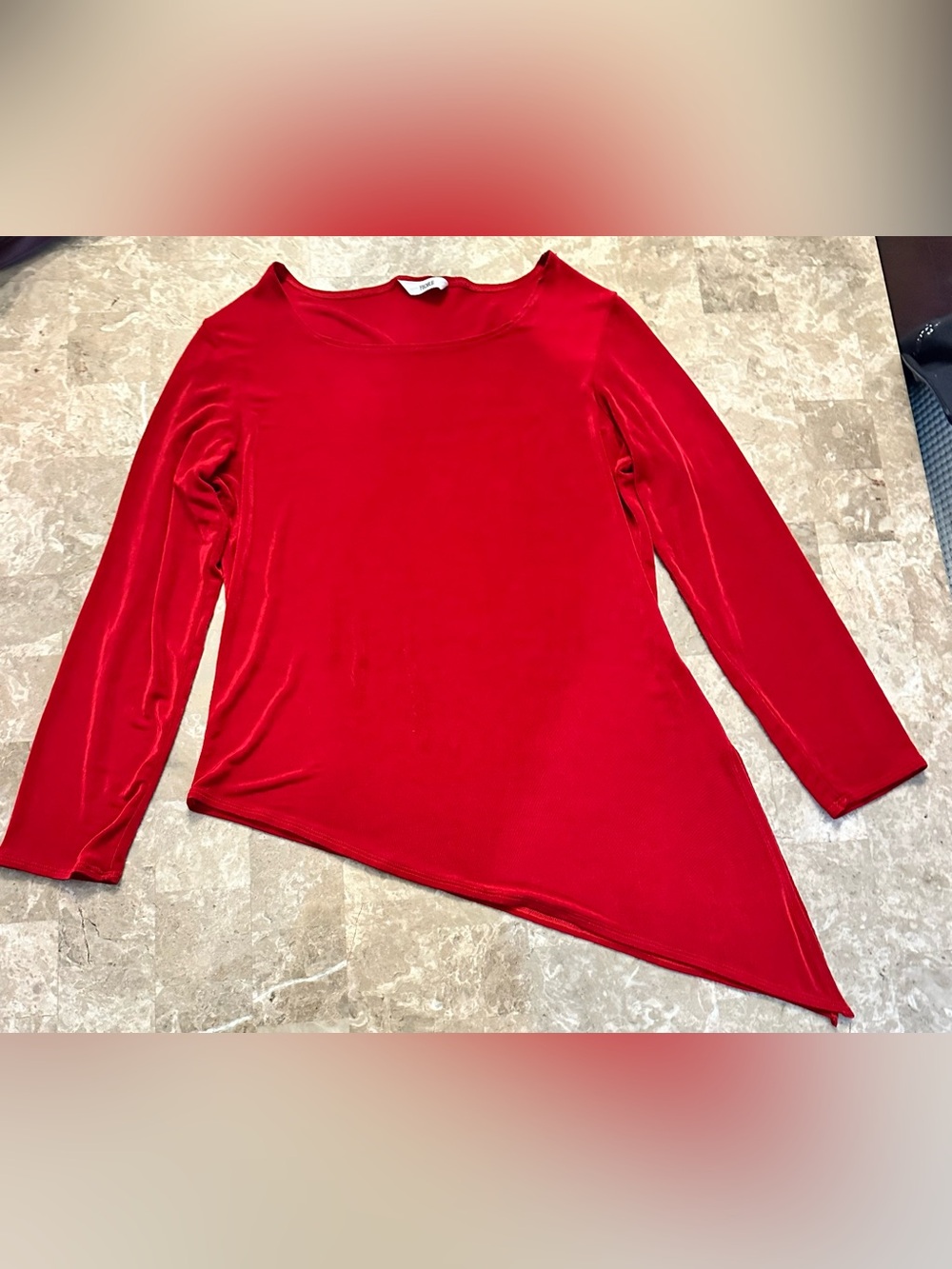 Fiore Asymmetrical Blouse Top - Womens Medium - Red